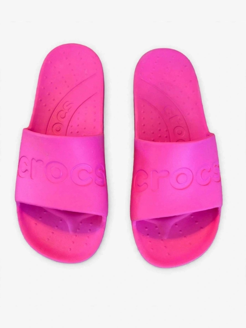 CROCS Women's Bright Pink Slide Sandals